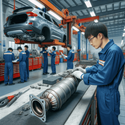 workers are making catalytic converters
